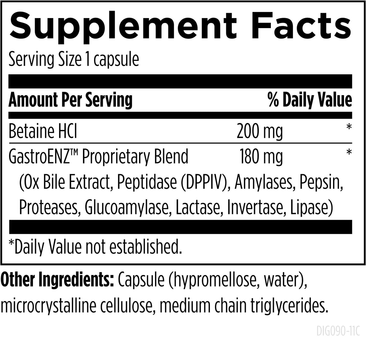 Designs for Health Complément Alimentaire Enzymes - capsules sur une table