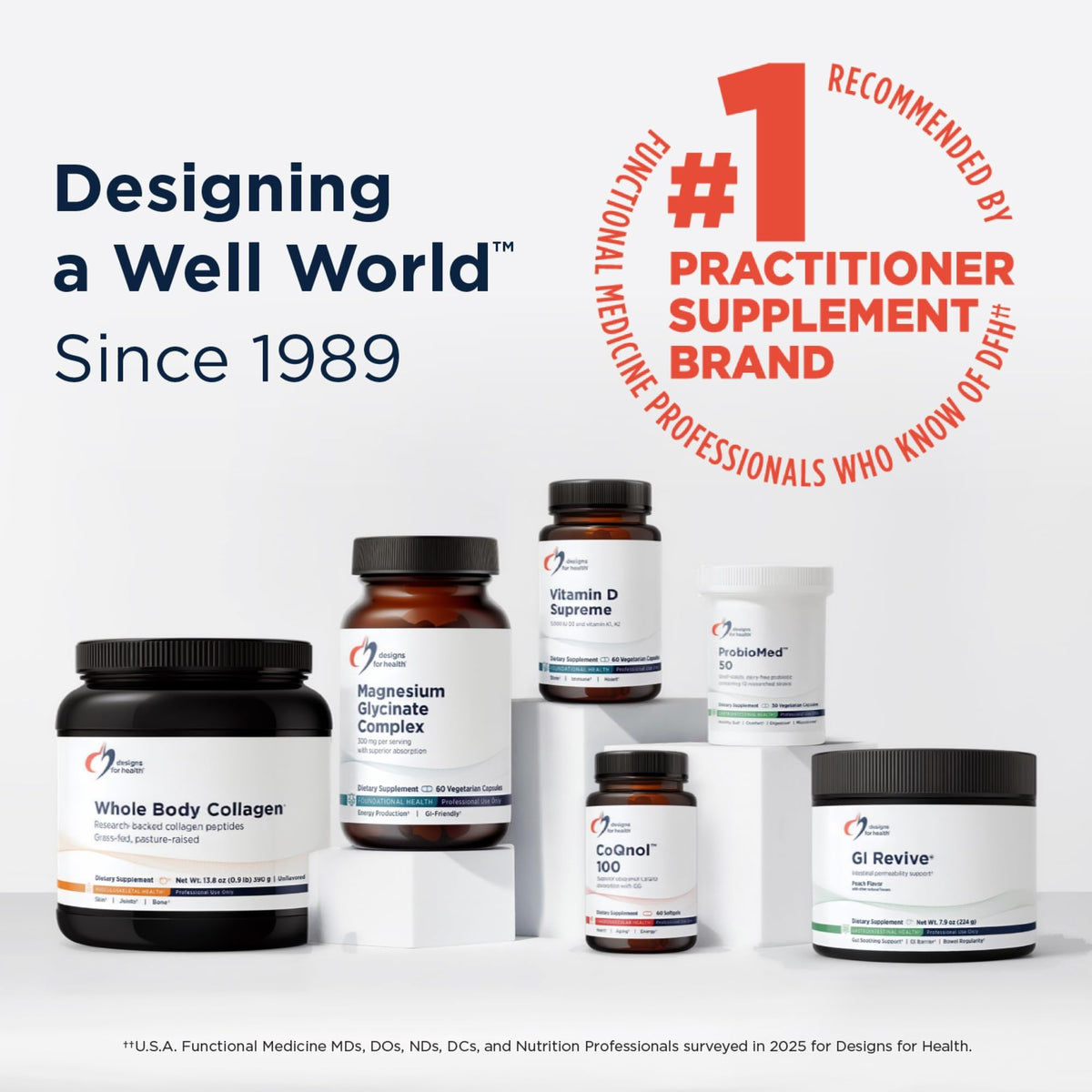 Designs for Health Complexe de Magnésium Glycinate avec un fond naturel