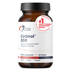 Designs for Health CoQnol 200 mg Ubiquinol gélules avant