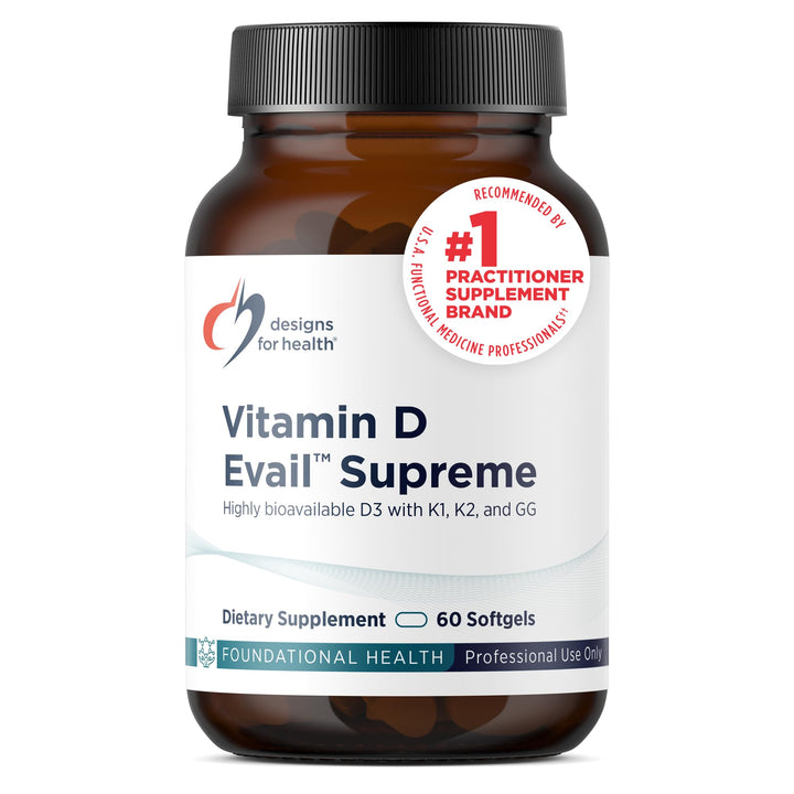 Designs for Health D-Evail 5 000 UI Vitamine D3 gélules avant