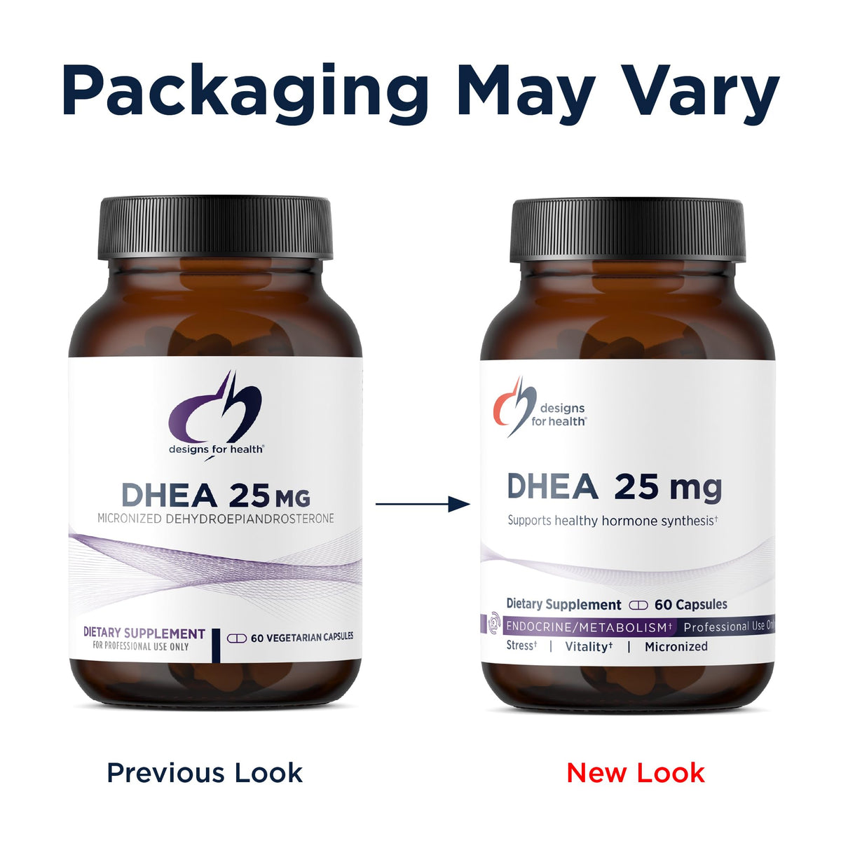 Designs for Health DHEA 25mg 60 capsules emballage