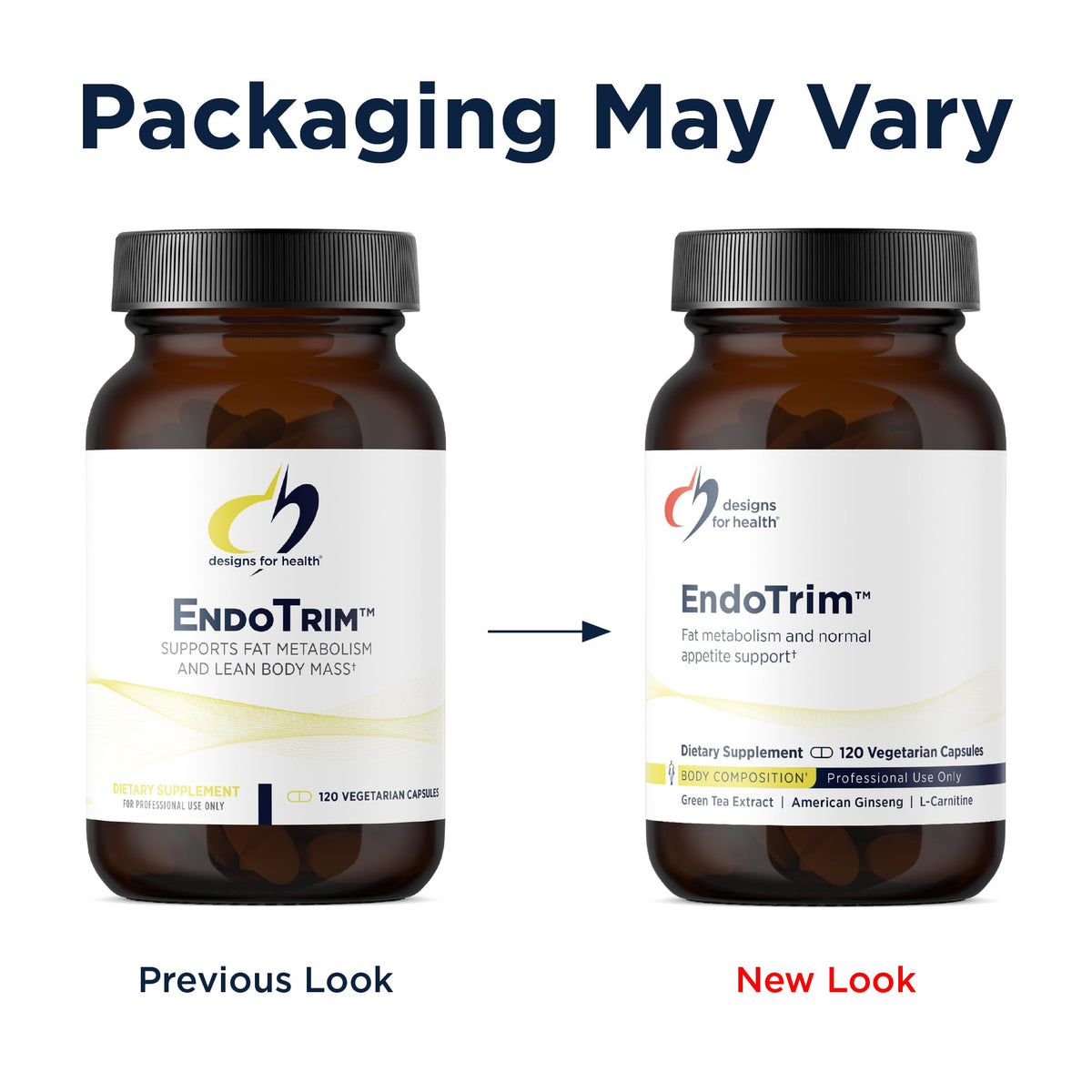 Designs for Health EndoTrim capsules sur fond blanc