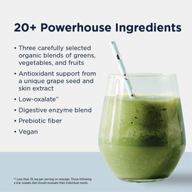 Designs for Health EssentiaGreens et Reds Poudre Superaliment contenant ouvert