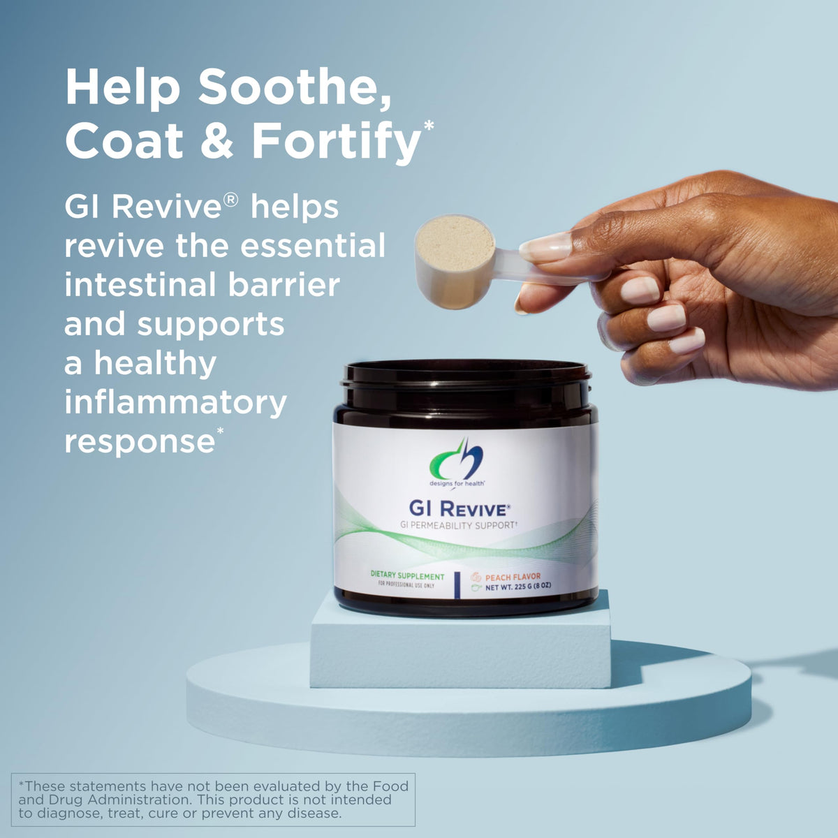 Designs for Health GI Revive Poudre de Soutien daily 290g étiquette arrière