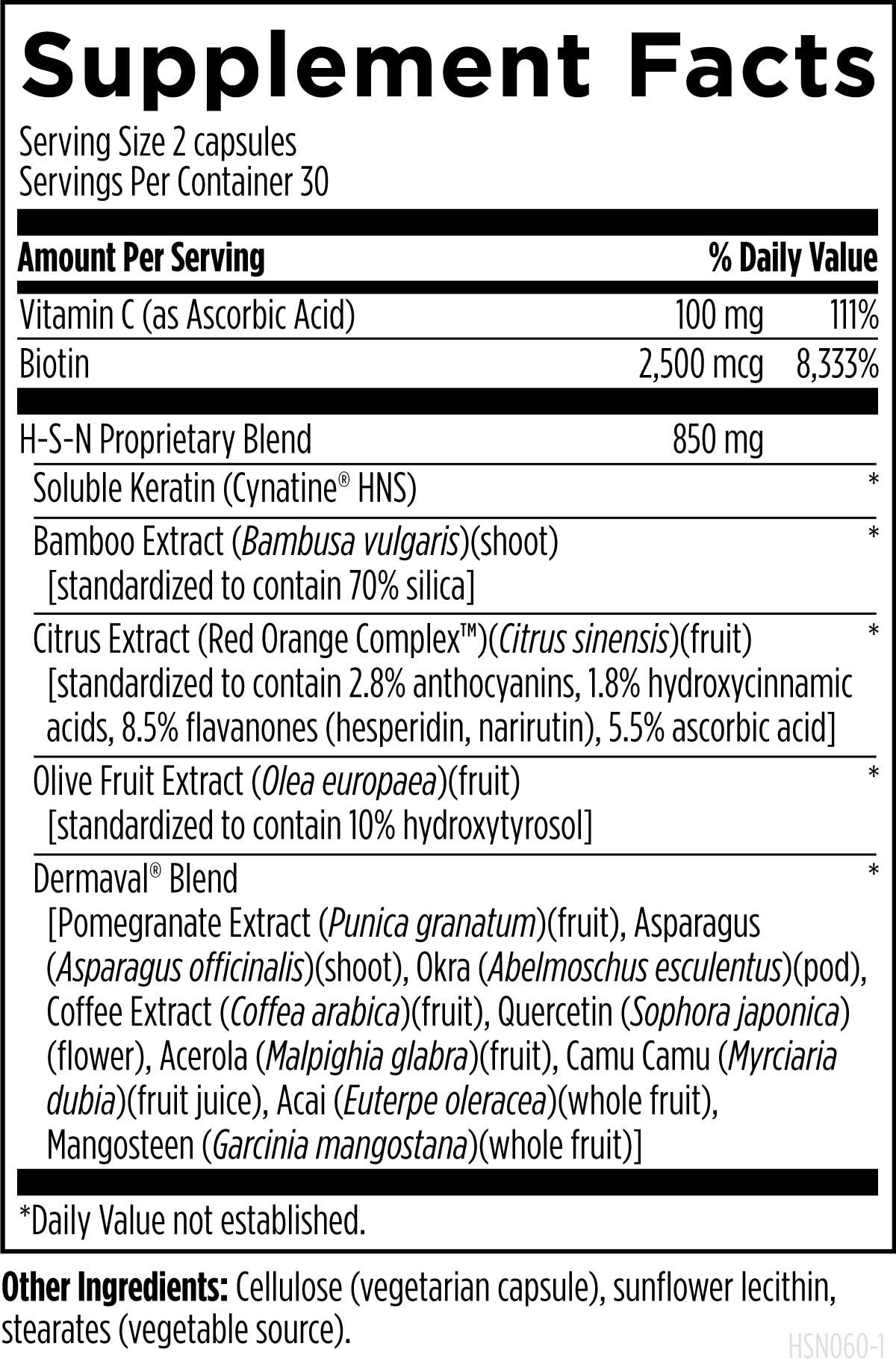 Designs for Health H-S-N Radiance 60 capsules sur fond blanc