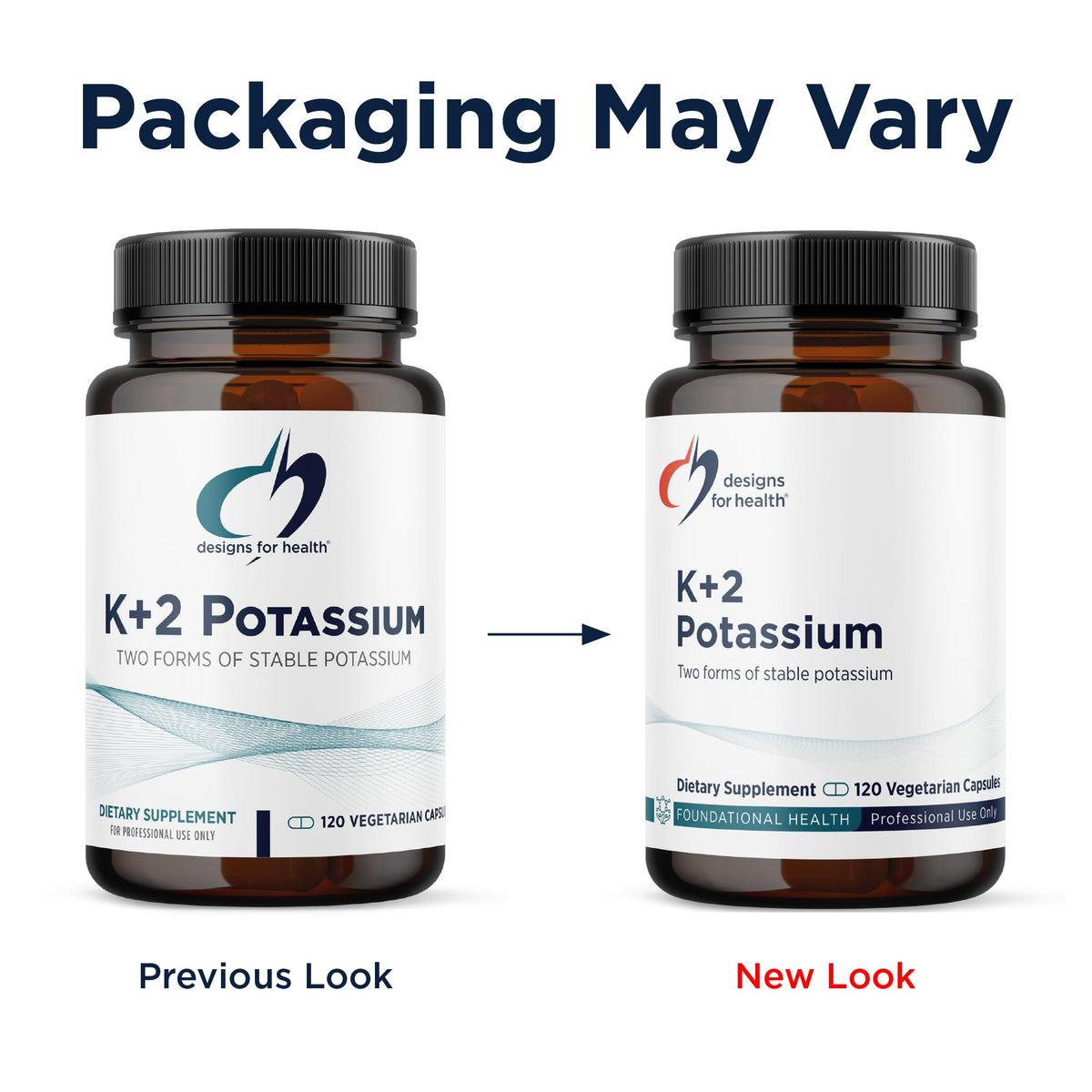 Designs for Health K+2 Potassium Complément 120 Capsules avec dosage