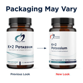 Designs for Health K+2 Potassium Complément 120 Capsules avec dosage