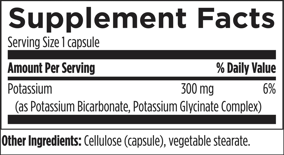 Designs for Health K+2 Potassium Complément 120 Capsules côté