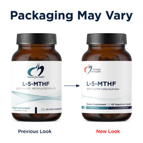 Designs for Health L 5-MTHF 5mg capsules sur une table