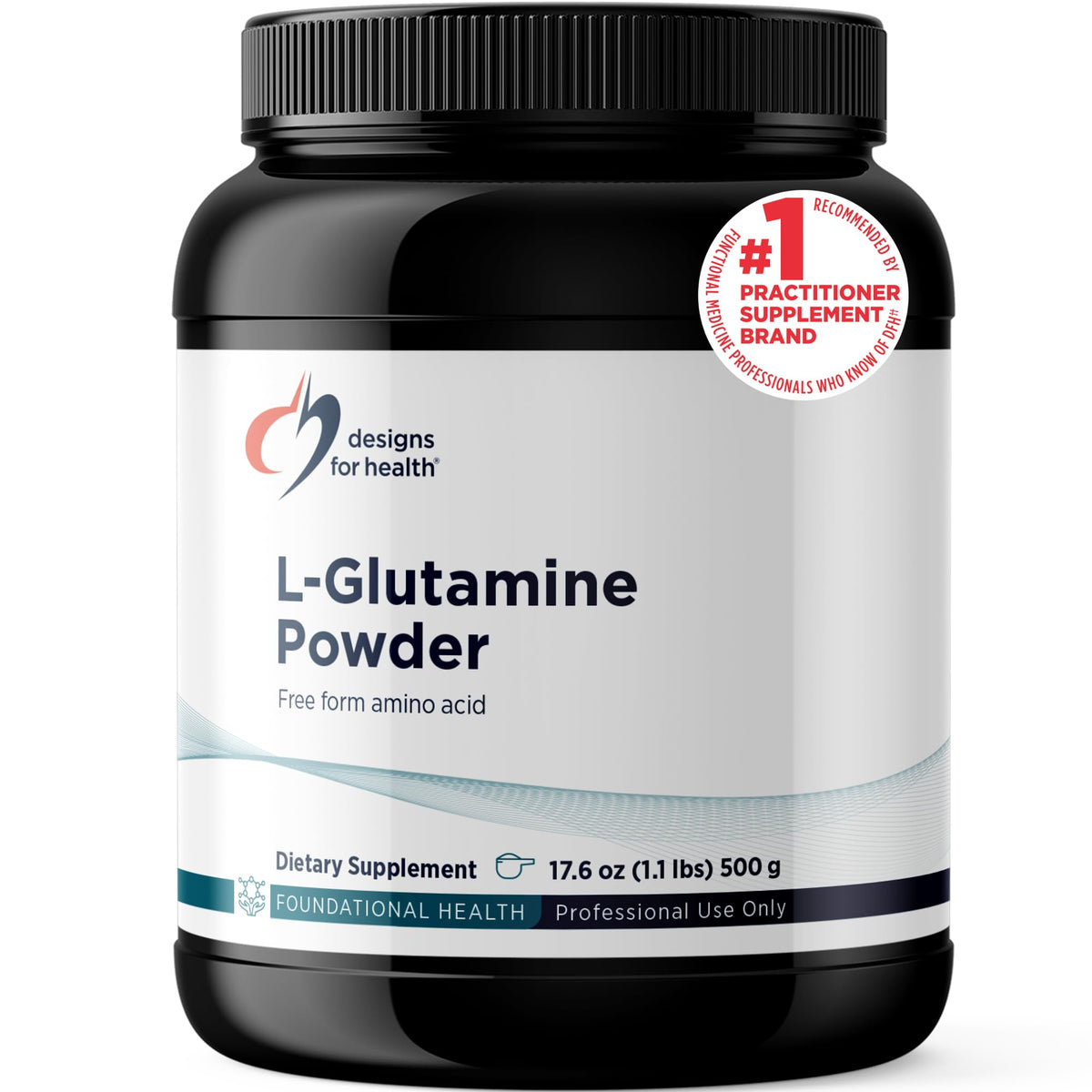 Designs for Health L-Glutamine Poudre 671g vue de face