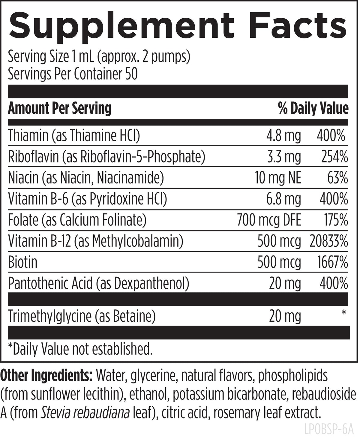 Designs for Health Liposomal B Complex packaging side view