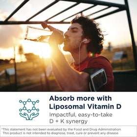 Designs for Health Liposomal D 2500 IU Vitamine D3 + K1 + K2 étiquette