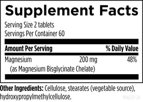 Designs for Health Magnésium Bisglycinate 200mg comprimés en gros plan