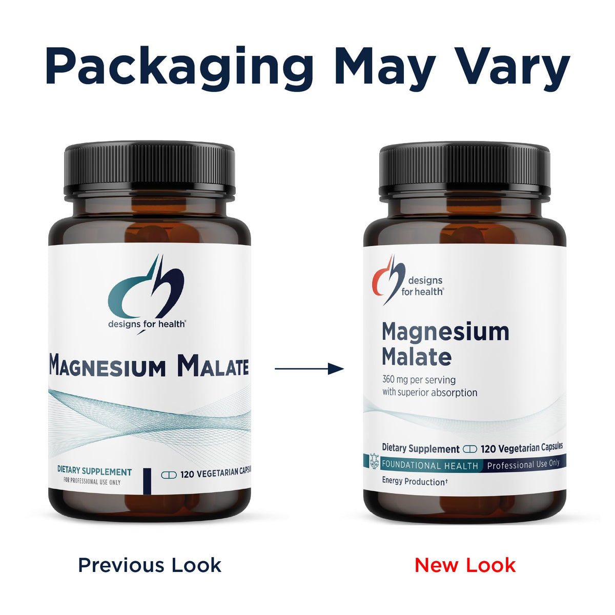 Designs for Health Magnésium Malate, capsules en gros plan