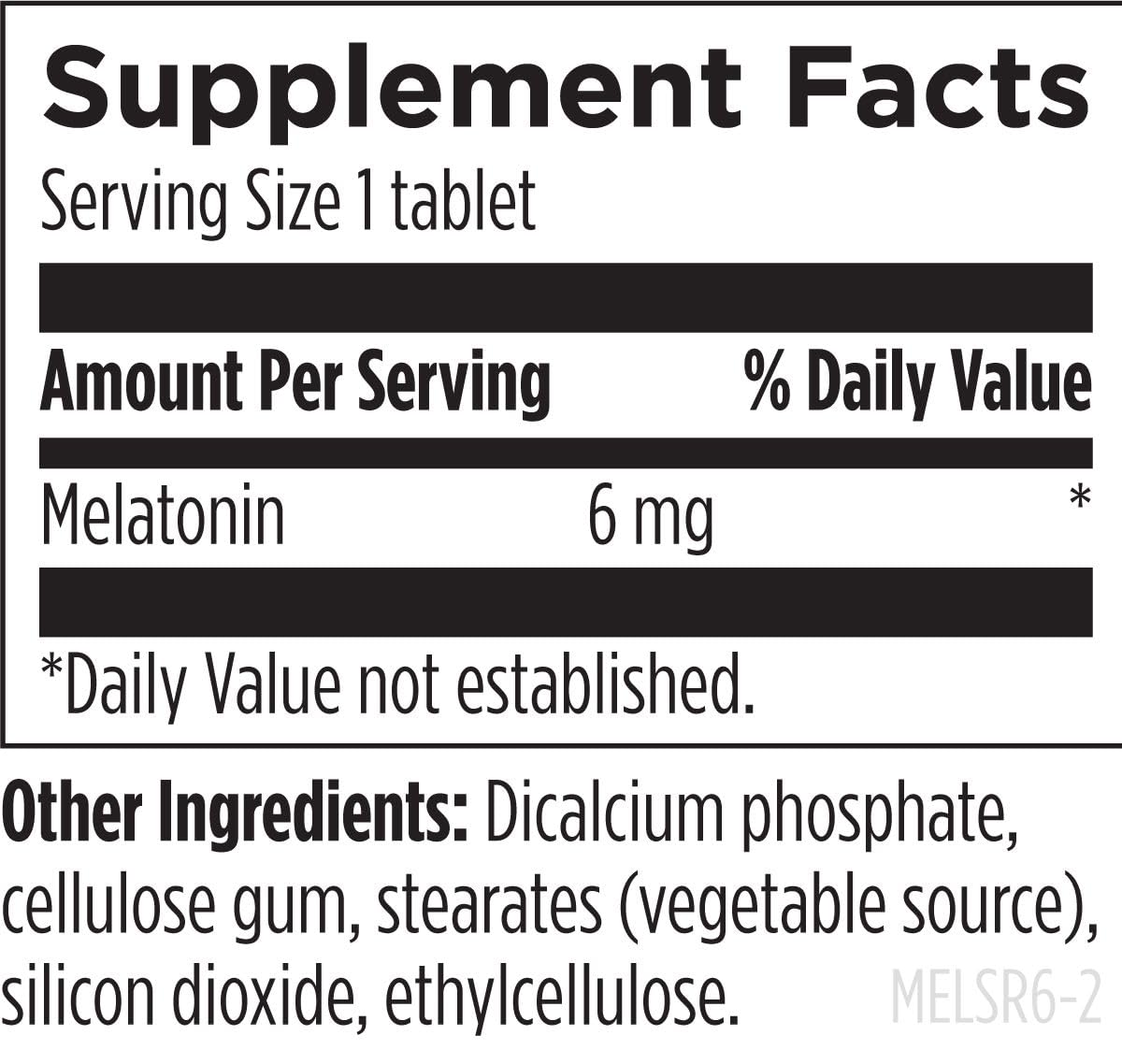 Designs for Health Melatonine SRT 6mg comprimés sur une table