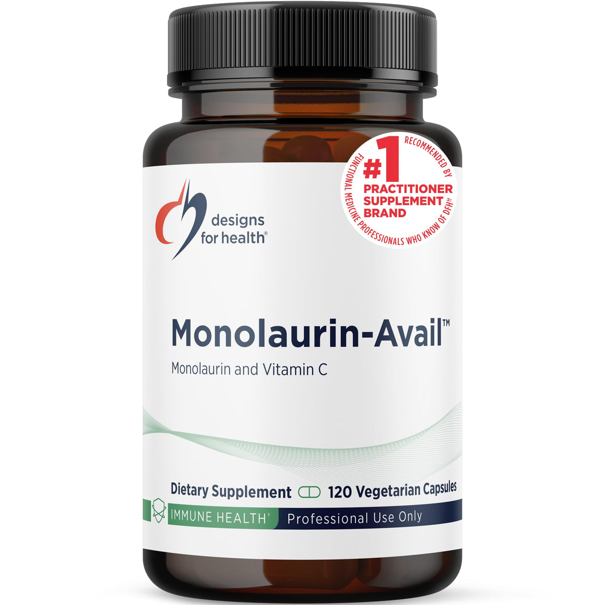Designs for Health Monolaurin-Avail 1000mg capsules front view