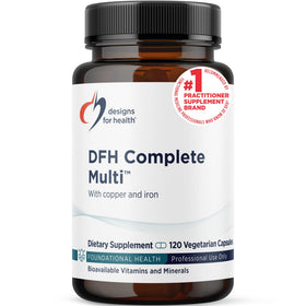 Designs for Health multivitamines complètes avec cuivre et fer, vue de face