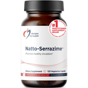 Designs for Health Nattokinase et Serrapeptidase 120 capsules vue avant