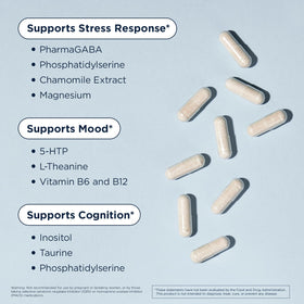 Designs for Health NeuroCalm capsules sur une table