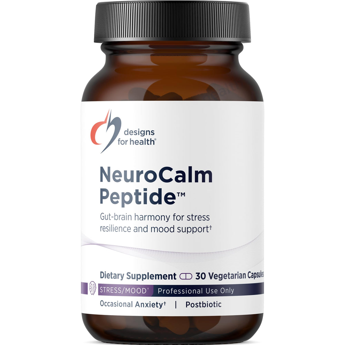 Designs for Health NeuroCalm Peptide 30 capsules front view