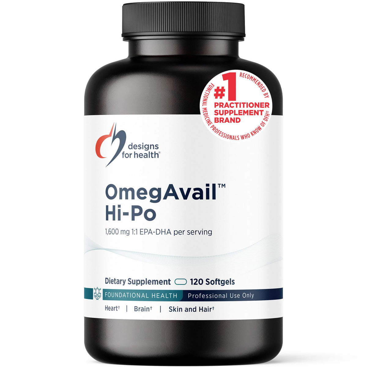 Designs for Health OmegAvail Hi-Po TG 1600mg EPA/DHA gélules avant