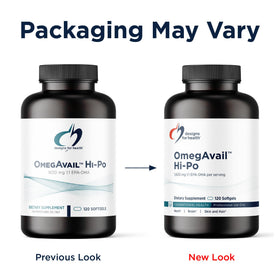 Designs for Health OmegAvail Hi-Po TG 1600mg EPA/DHA gélules avec emballage