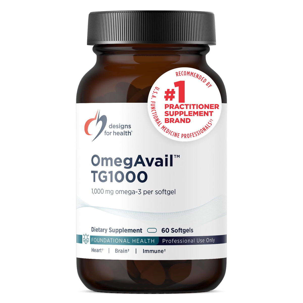 Designs for Health OmegAvail TG1000 gélules de 1000mg d'oméga-3