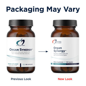 Designs for Health Organ Synergy capsules sur fond blanc