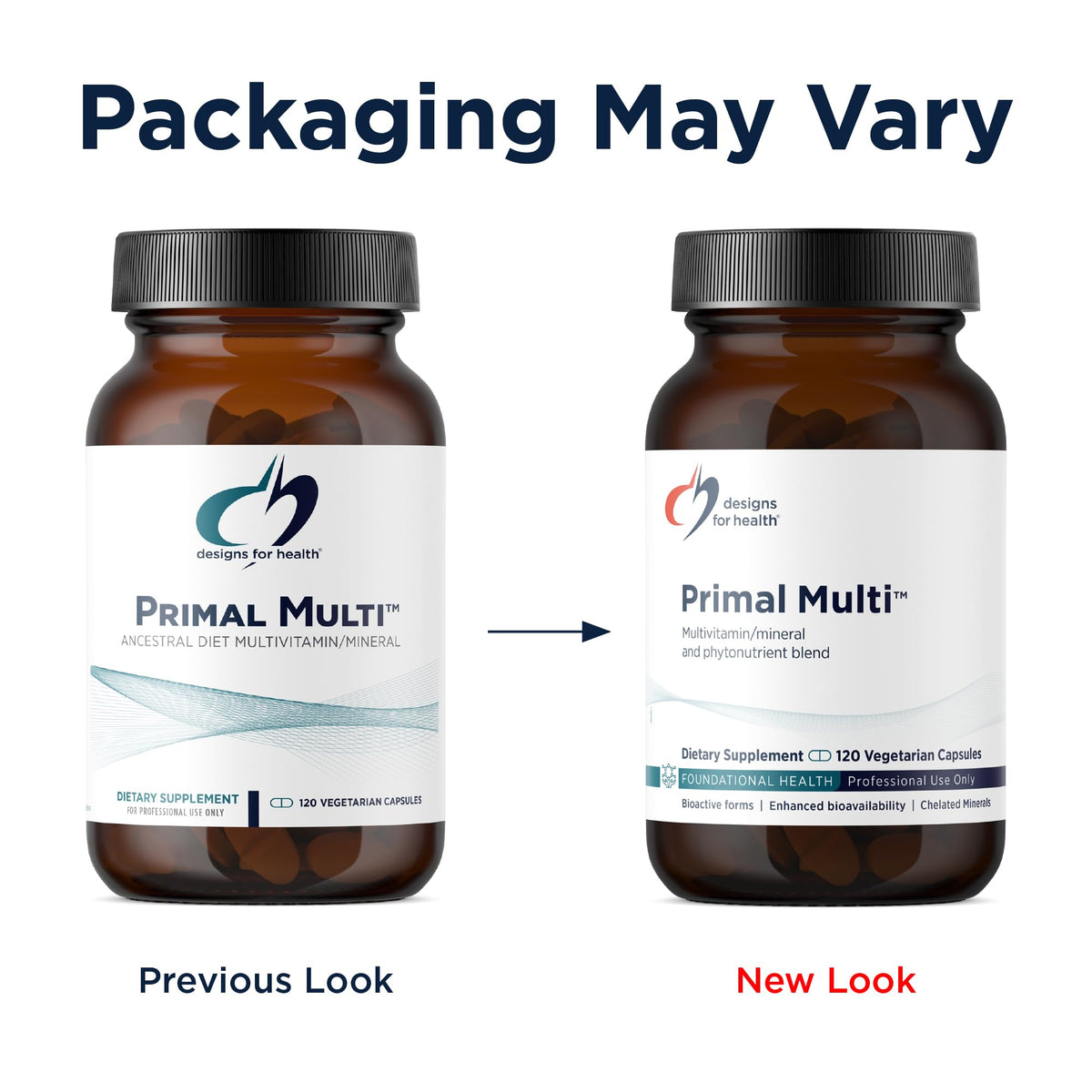 Designs for Health Primal Multi 120 capsules avec étiquette