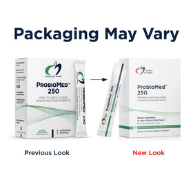 Designs for Health ProbioMed 250 sachets sur une table