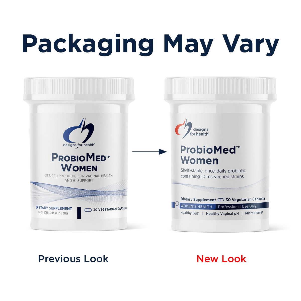 Designs for Health ProbioMed Femmes, capsules sur un fond neutre