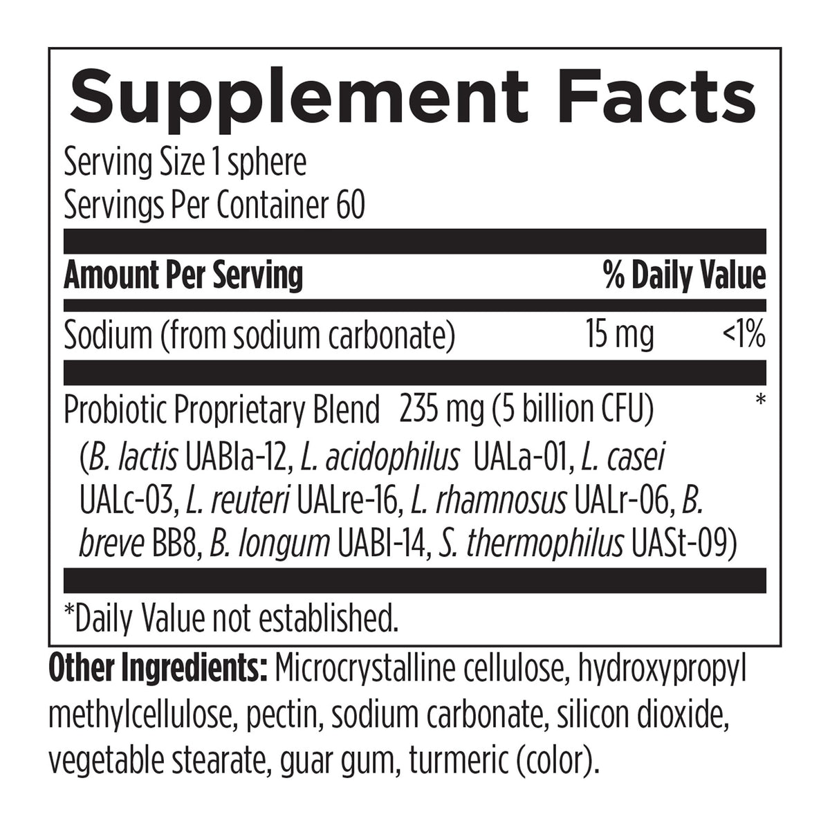 Designs for Health Probiotic Synergy Spheres serving suggestion