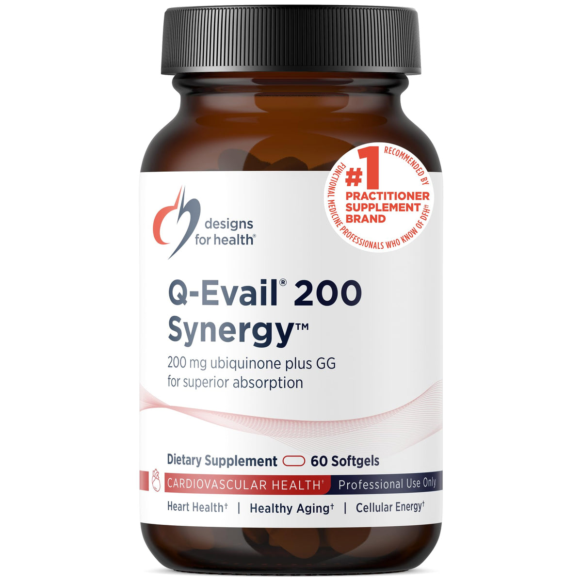 Designs for Health Q-Evail 200 Synergy 200 mg CoQ10 boîte avant
