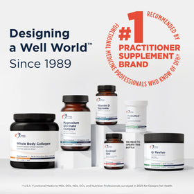 Designs for Health Q-Evail 200 Synergy 200 mg CoQ10 gélules sur une table