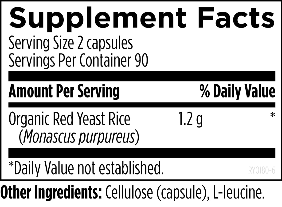 Designs for Health Riz de Levure Rouge 1200 mg gélules