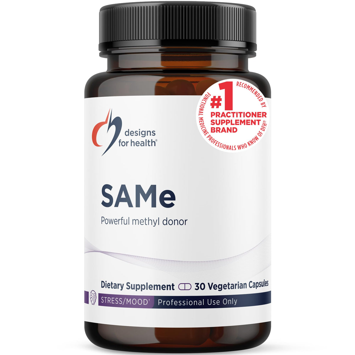 Designs for Health Same Capsules 200mg S-Adenosylmethionine front view
