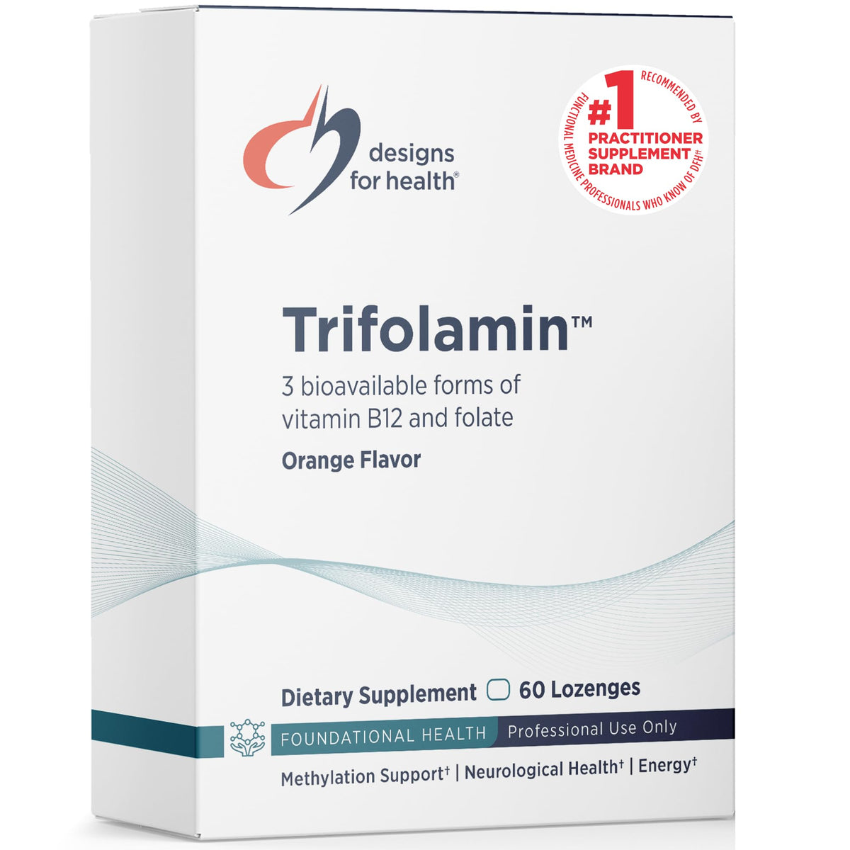 Designs for Health Trifolamin B12 + Folate 3000mcg boîte de 60 pastilles