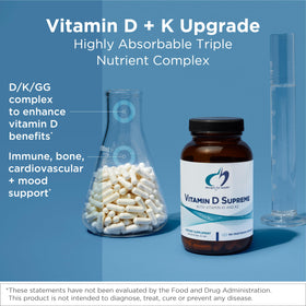 Designs for Health Vitamine D 5000 IU capsule bottle side view