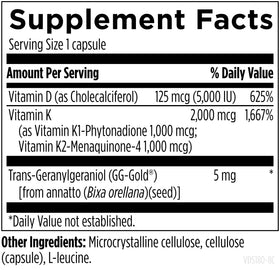 Designs for Health Vitamine D 5000 IU capsules on a table