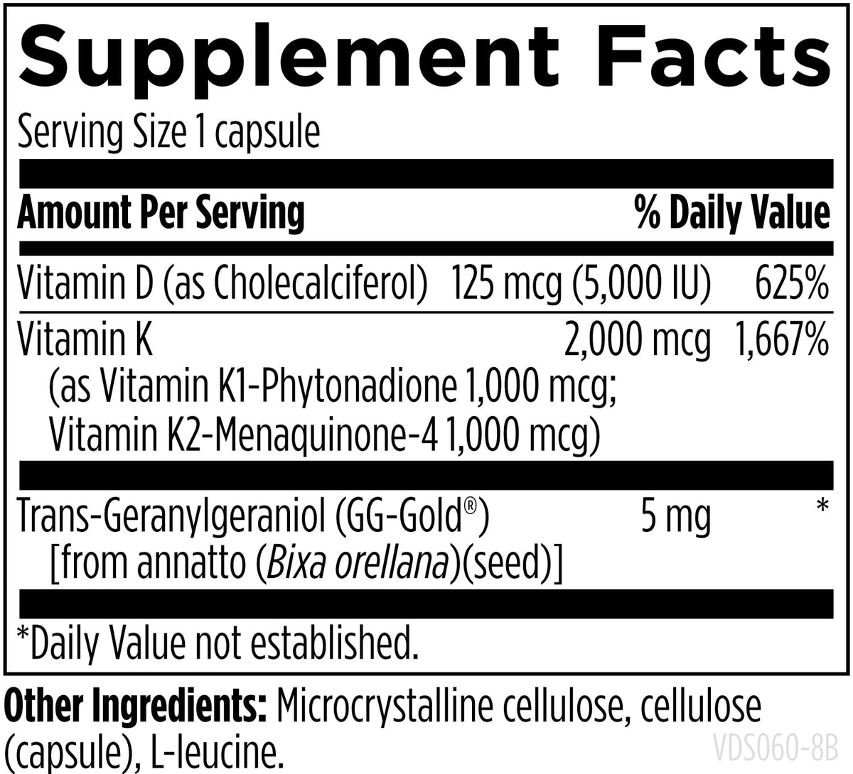 Designs for Health Vitamine D capsules avec dosage