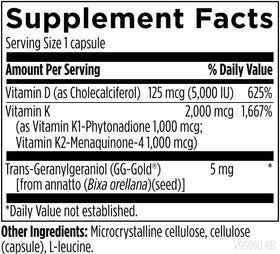 Designs for Health Vitamine D capsules avec dosage