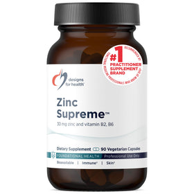 Designs for Health Zinc Bisglycinate Chelate 30mg 90 capsules front view