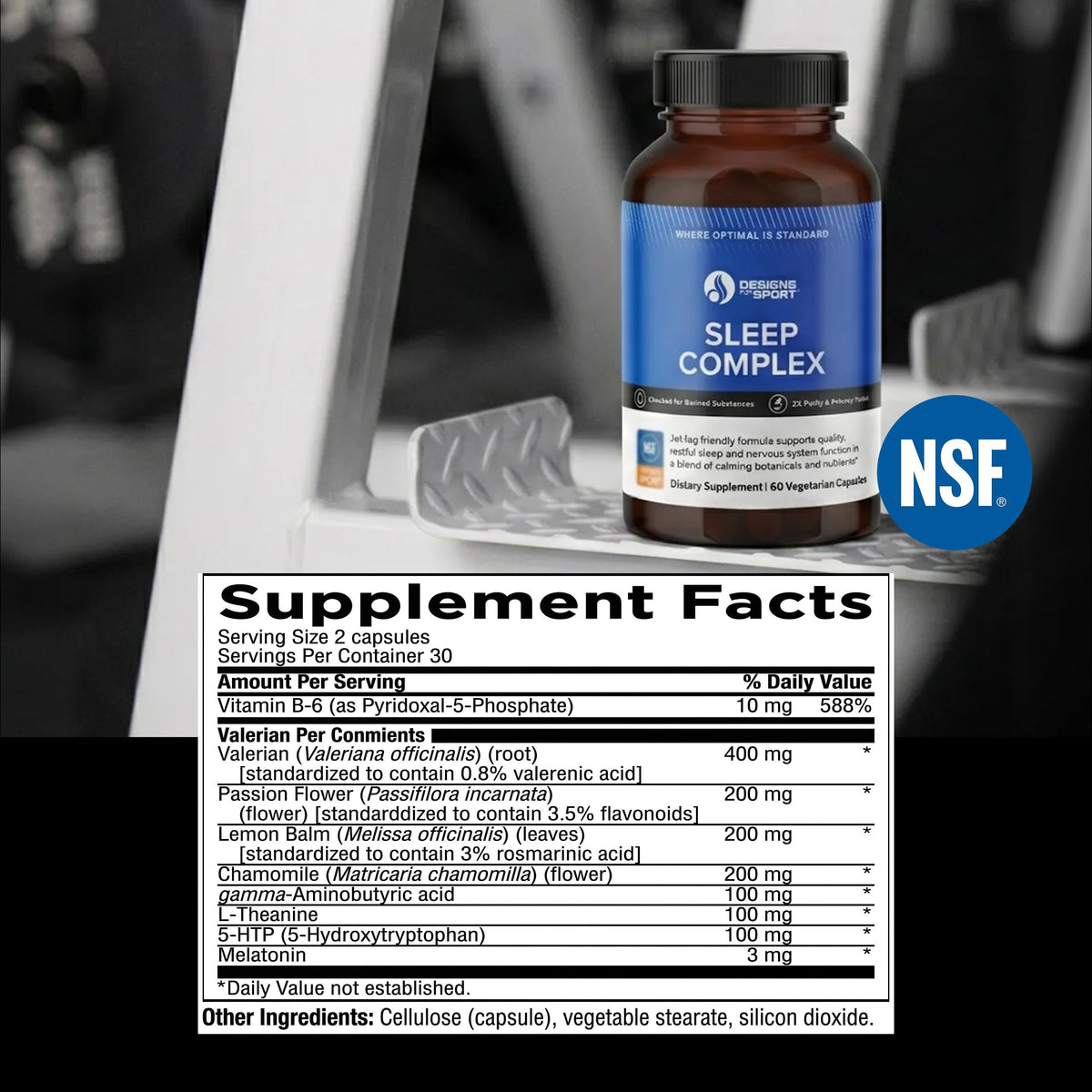 Designs for Sport Sleep Complex packaging side view