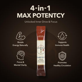 Détail d'un bâtonnet d'extrait de ginseng rouge coréen GINSENGin