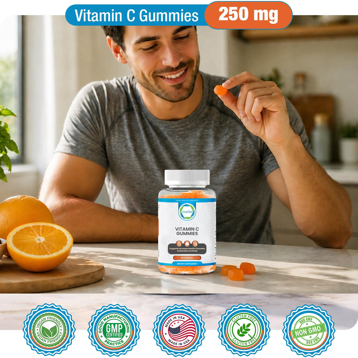 Détail d'un gummy Vitamine C TRUEMED