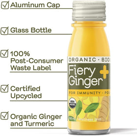 Détail d'un shot au gingembre et curcuma dans un verre