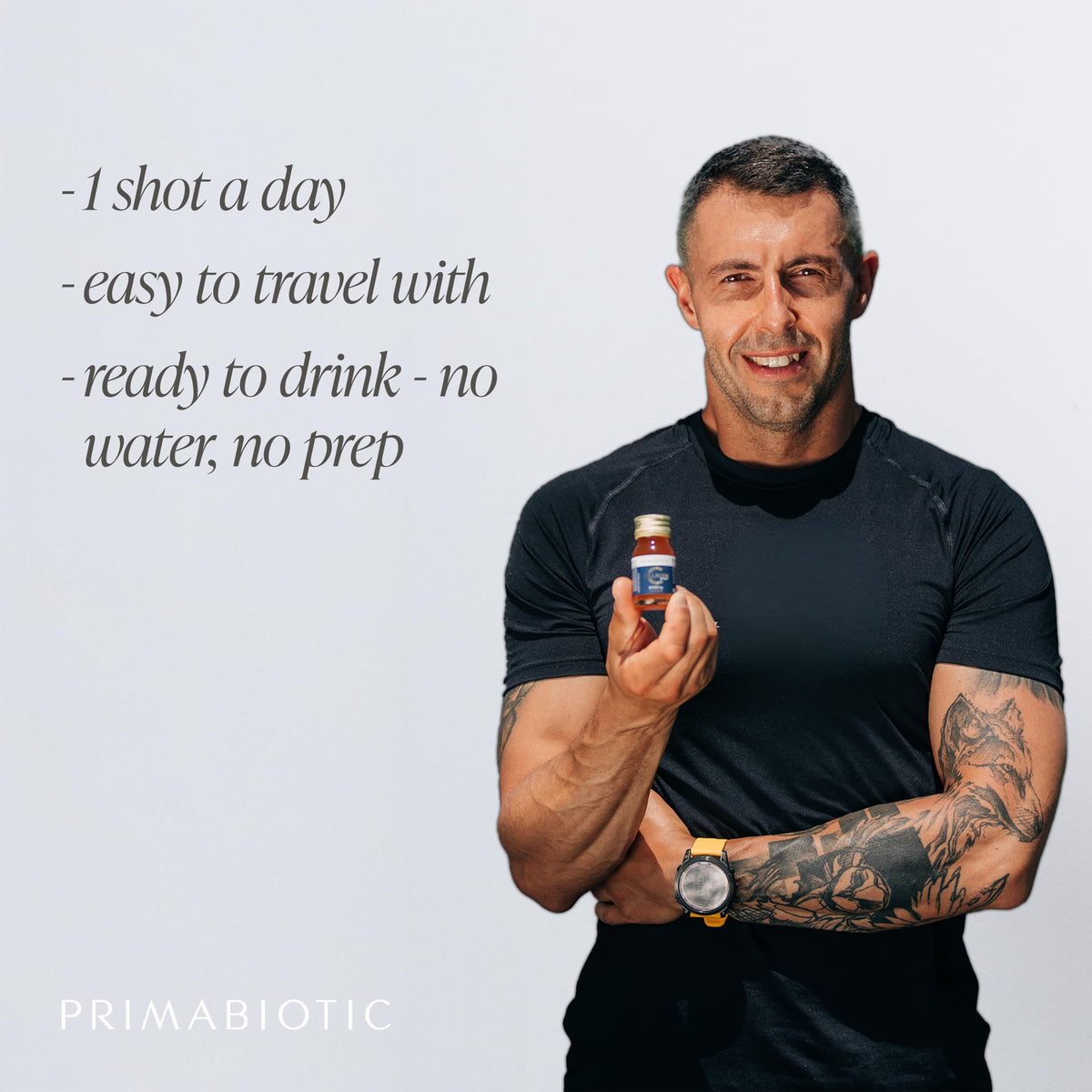 Détail d'une bouteille de collagène liquide PRIMABIOTIC