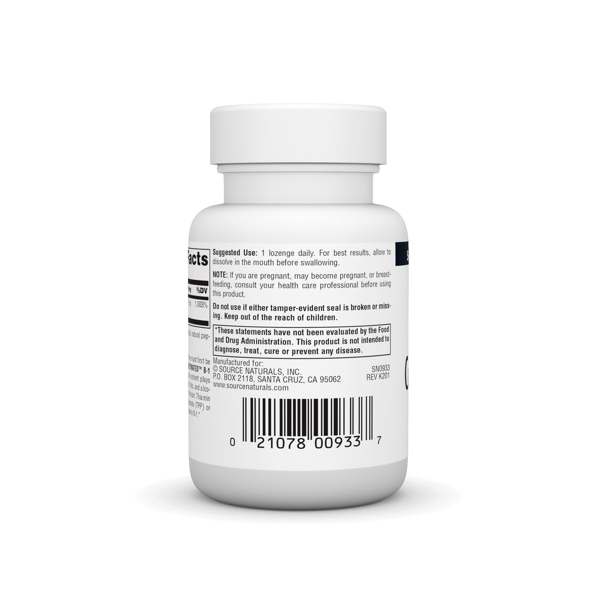 Détail d'une pastille Source Naturals Coenzymated B-1