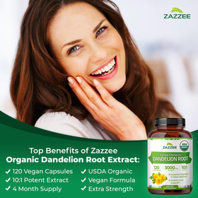 Détail de capsules de Zazzee Extrait de Racine de Pissenlit
