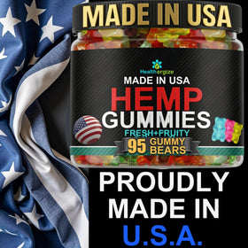 Détail de l'emballage des gummies au chanvre Healthergize